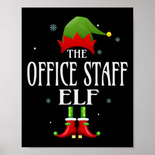 Kantoor Personeel Elf Xmas Matching Familie Groep  Poster