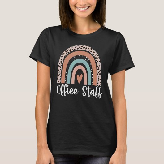 Kantoor Personeel Rainbow Leopard Admin Assistants T-shirt (Voorkant)