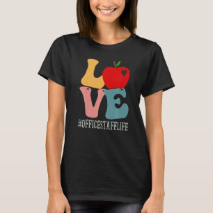 Kantoor Personeelsliefde Apple Groovy Retro komt t T-shirt