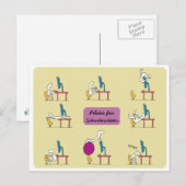 Kantoor Pilates briefkaart, geel DUITSE Briefkaart (Voorkant / Achterkant)