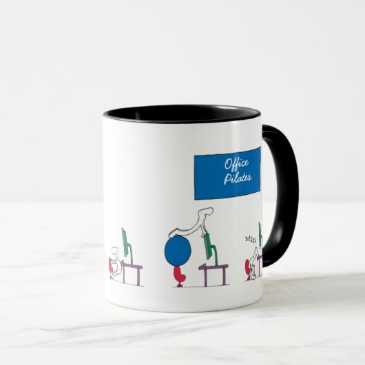 Kantoor Pilates Mok, wit Mok (Voorkant rechts)