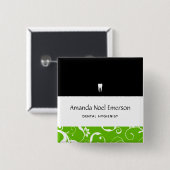 Kantoor Pro Damask Vierkante Button 5,1 Cm (Voorkant /achterkant)