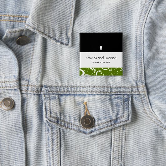 Kantoor Pro Damask Vierkante Button 5,1 Cm (In situ)