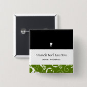 Kantoor Pro Damask Vierkante Button 5,1 Cm (Voorkant /achterkant)