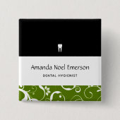 Kantoor Pro Damask Vierkante Button 5,1 Cm (Voorkant)