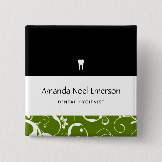 Kantoor Pro Damask Vierkante Button 5,1 Cm (Voorkant)