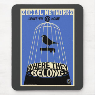 Kantoor propaganda: Sociaal netwerk (blauw) Muismat