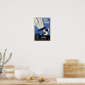 Kantoor propaganda: Vermijd downloads (blauw) Poster (Keuken)