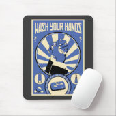 Kantoor propaganda: Was uw handen (blauw) Muismat (Met muis)