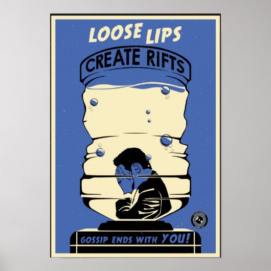 Kantoor propaganda: waterkoeler talk (blauw) poster (Voorkant)