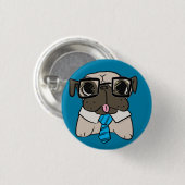 Kantoor Pug Buttonnen Ronde Button 3,2 Cm (Voorkant /achterkant)