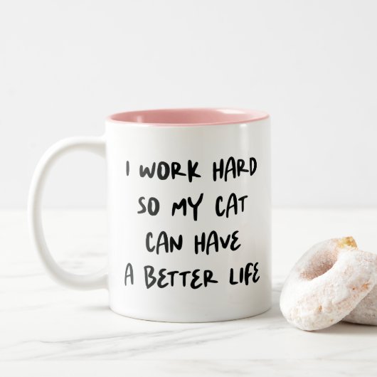 Kantoor Quote Grappige Twee-Tone Koffie Mok (Met donut)