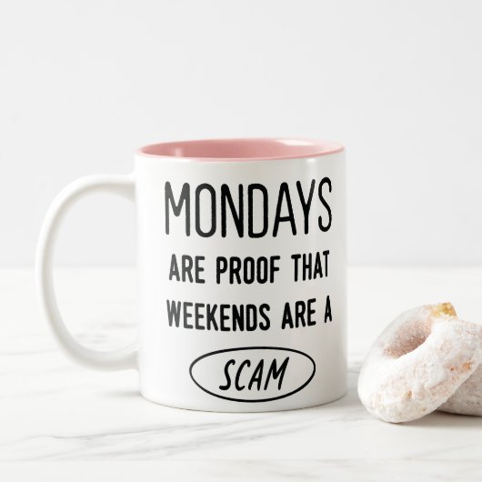 Kantoor Quote Grappige Twee-Tone Koffie Mok (Met donut)