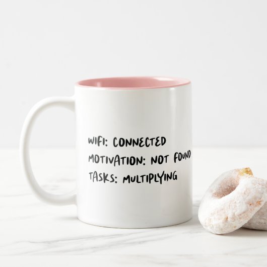 Kantoor Quote Grappige Twee-Tone Koffie Mok (Met donut)
