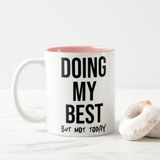 Kantoor Quote Grappige Twee-Tone Koffie Mok (Met donut)