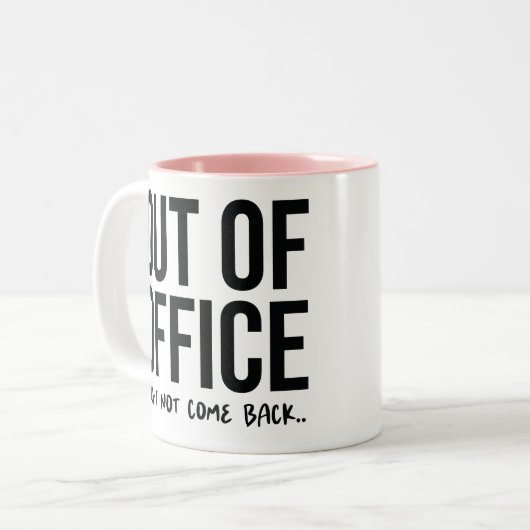 Kantoor Quote Grappige Twee-Tone Koffie Mok (Voorkant links)