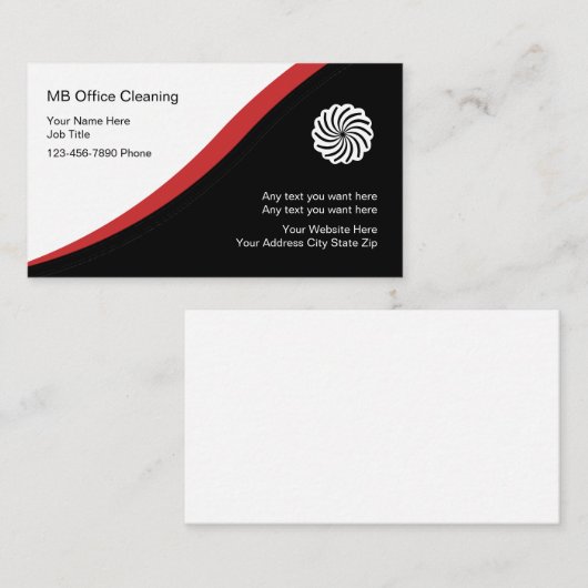 Kantoor reinigende Visitekaartjes (Voorkant / Achterkant)