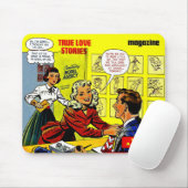 Kantoor Romance dame in rode komieken Muismat (Met muis)