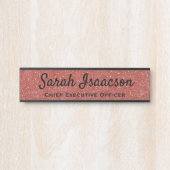 Kantoor Roze faux Glitter Deurteken Naam Bord Deurbordje (Voorkant)