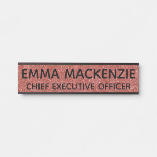 Kantoor Roze Nep Glitter Deur Naambord Deurbordje