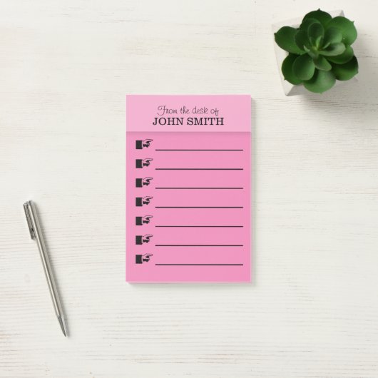 Kantoor roze Post-it® notitie PERSONALIZE Post-it® Notes (Kantoor)