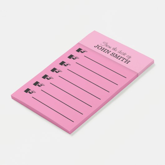 Kantoor roze Post-it® notitie PERSONALIZE Post-it® Notes (Schuin)