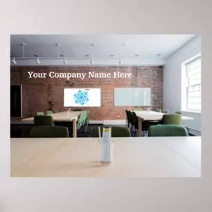 Kantoor ruimte achtergrond voor videogesprekken poster