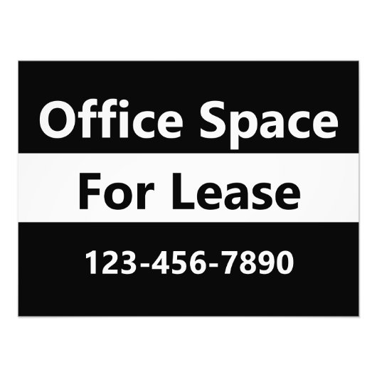 Kantoor ruimte voor lease zwart-wit raambord foto afdruk (Voorkant)