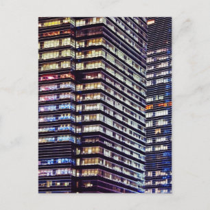 Kantoor 's nachts in Singapore Briefkaart