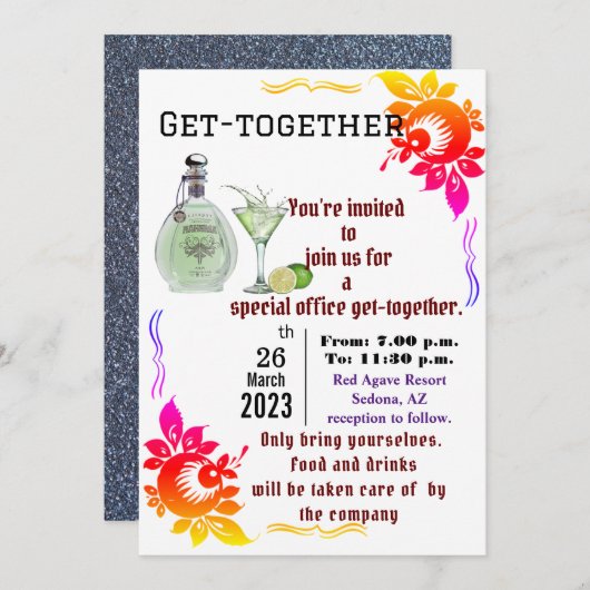 Kantoor samenkomen kaart (Voorkant / Achterkant)