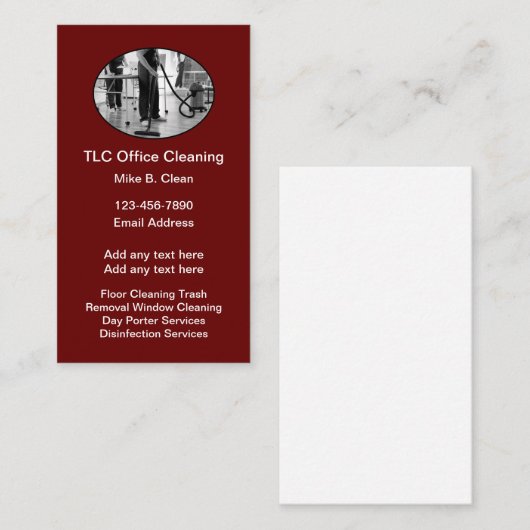 Kantoor Schoonmaak Janitorial Service Visitekaartj Visitekaartje (Voorkant / Achterkant)