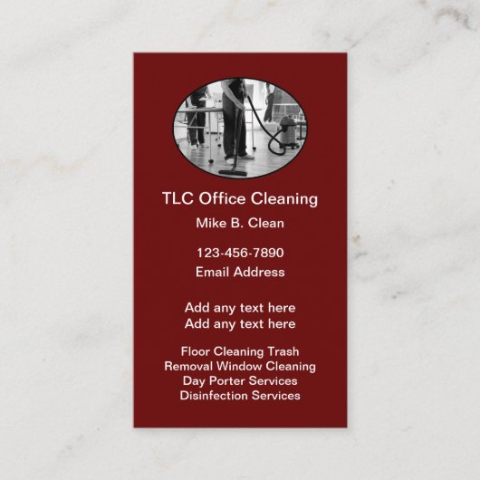 Kantoor Schoonmaak Janitorial Service Visitekaartj Visitekaartje (Voorkant)