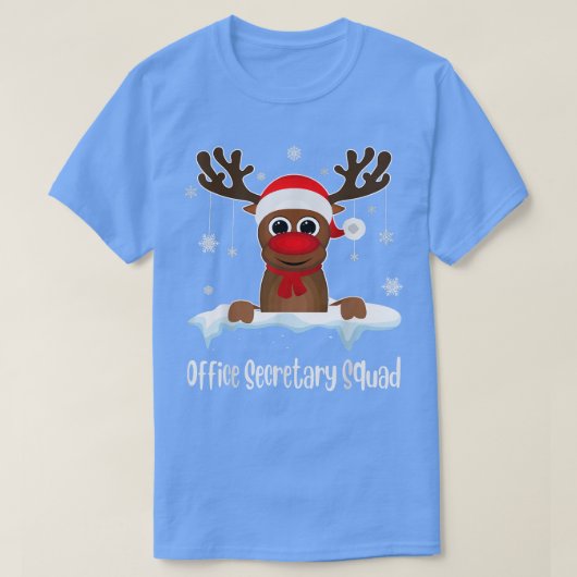 Kantoor secretaris-generaal Rindeer Santa Hat Chri T-shirt (Design voorkant)