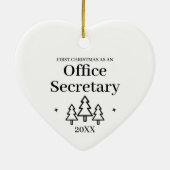 Kantoor secretaris Nieuwe baan Kerstmis Keramisch Ornament (Achterkant)