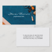 Kantoor Space Blauwe Textuur Achtergrond Visitekaartje (Voorkant / Achterkant)