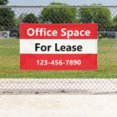 Kantoor Space for Lease Helder Rood Zwart en Wit Spandoek (Insitu)