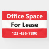 Kantoor Space for Lease Helder Rood Zwart en Wit Spandoek (Horizontaal)