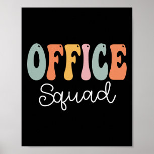 Kantoor Squad Retro Groovy  Happy First Day Poster