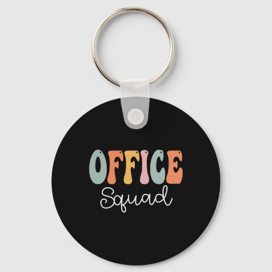 Kantoor Squad Retro Groovy  Happy First Day Sleutelhanger (Voorkant)