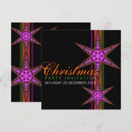 Kantoor Star-kerstuitnodigingen Kaart (Voorkant / Achterkant)