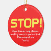 Kantoor stoppen/gaan keramisch ornament (Links)