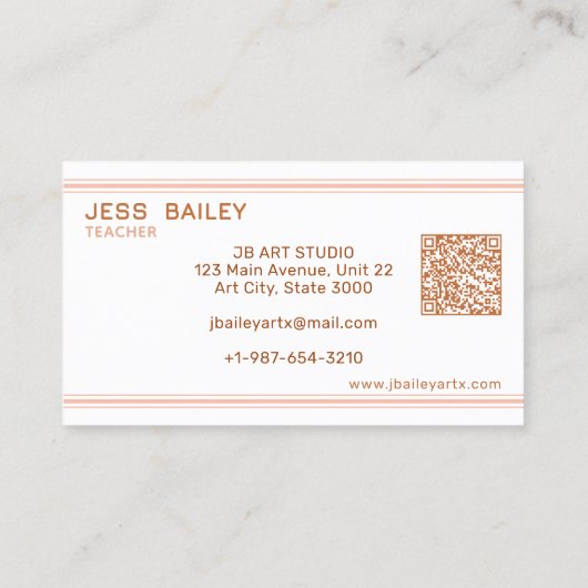 Kantoor Stuff Teacher Visitekaartje (Achterkant)