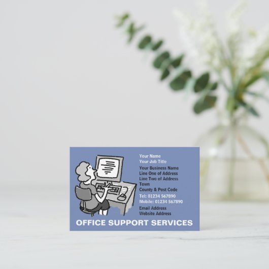 Kantoor Support Services Visitekaartje (Staand voorkant)