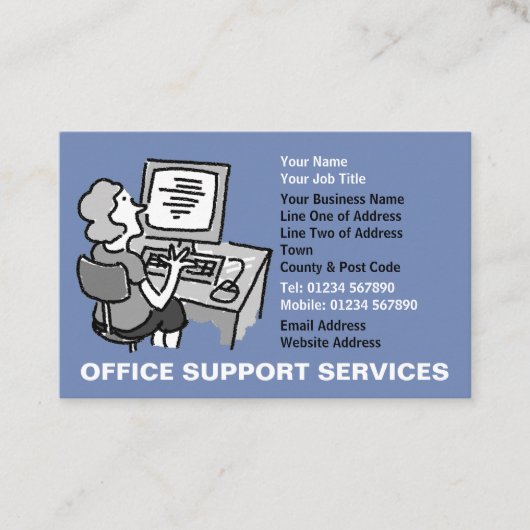 Kantoor Support Services Visitekaartje (Voorkant)
