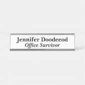 Kantoor Survivor White Bureau Naambordje (Voorkant)