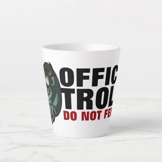 Kantoor troll niet eten. Internet Troll Cartoon Latte Mok (Voorkant)