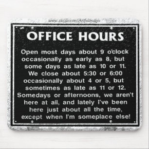 Kantoor uren muismat