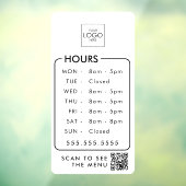 Kantoor uur met uw Logo QR Code Store Custom Raamsticker (Vel 3)