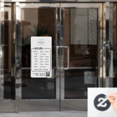 Kantoor uur met uw Logo QR Code Store Custom Raamsticker (Kantoordeur)