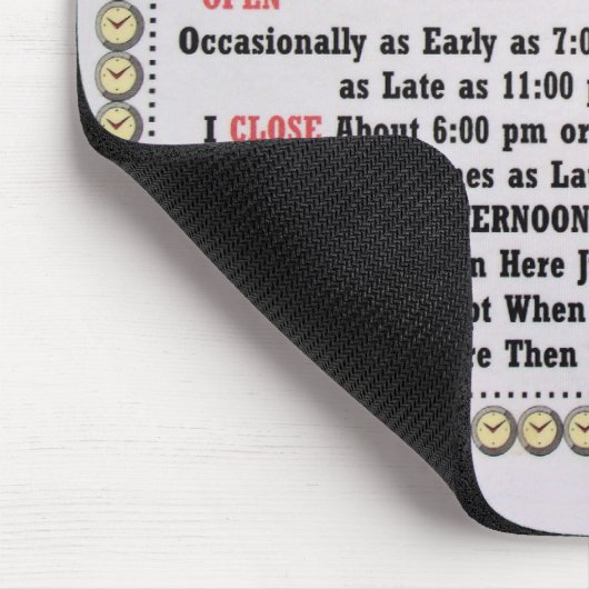 Kantoor uur Mousepad-wit Muismat (Hoek)